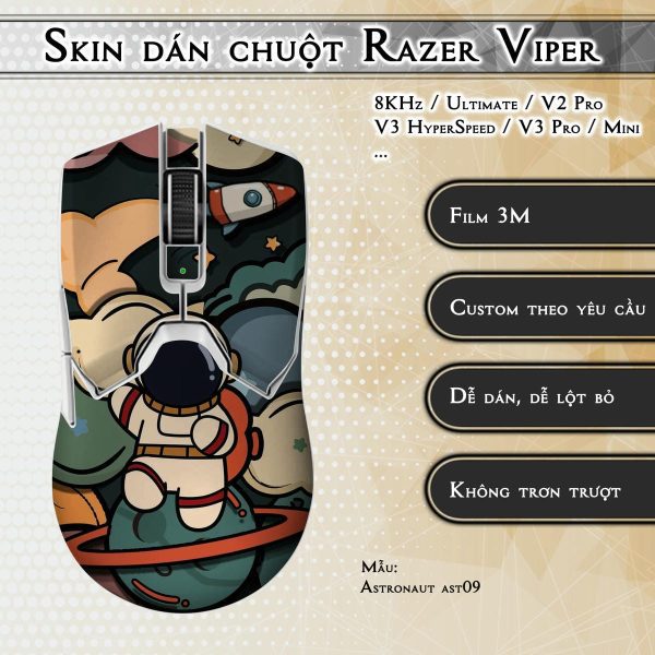 Skin dán chuột Razer Viper mẫu Astronaut ast09
