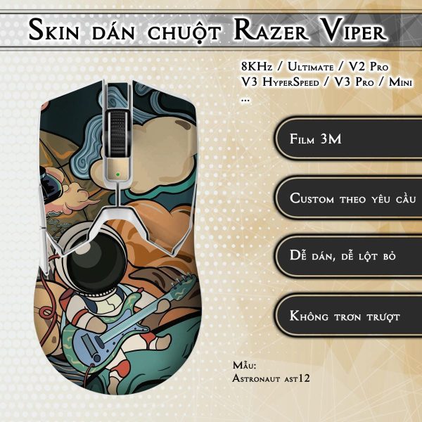 Skin dán chuột Razer Viper mẫu Astronaut ast12