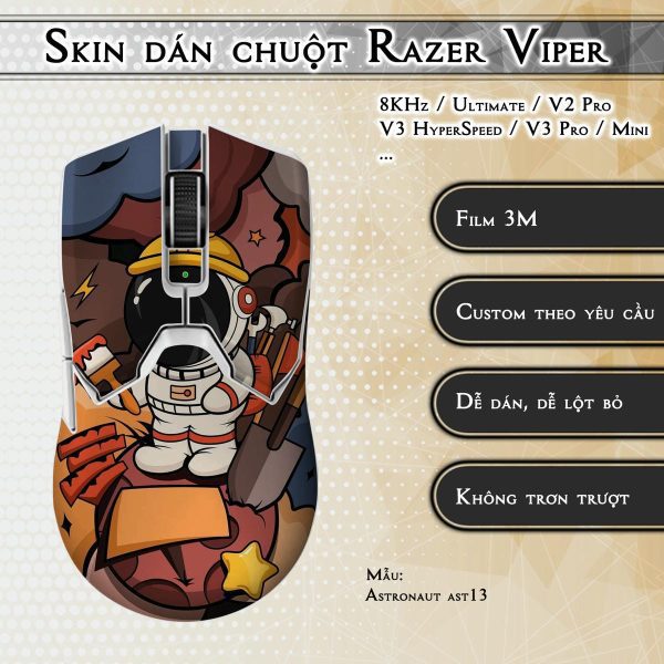 Skin dán chuột Razer Viper mẫu Astronaut ast13
