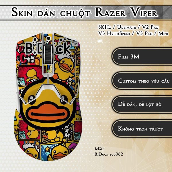 Skin dán chuột Razer Viper mẫu B.Duck scu062