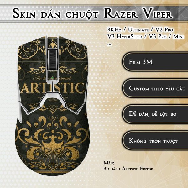 Skin dán chuột Razer Viper mẫu Bìa sách Artistic Editor