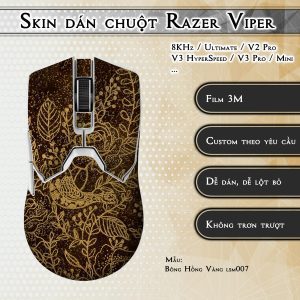 Skin dán chuột Razer Viper mẫu Bông Hồng Vàng lsm007