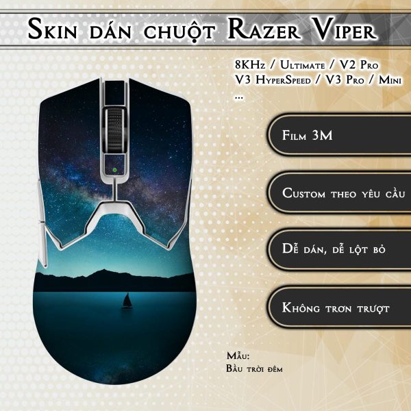 Skin dán chuột Razer Viper mẫu Bầu trời đêm