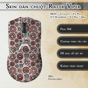Skin dán chuột Razer Viper mẫu Captain shield