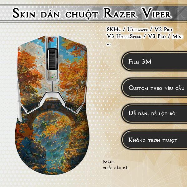 Skin dán chuột Razer Viper mẫu chiếc cầu đá