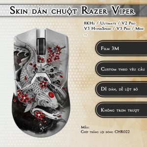 Skin dán chuột Razer Viper mẫu Chép trắng lội dòng CHR022