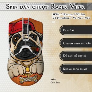 Skin dán chuột Razer Viper mẫu Chó Bull