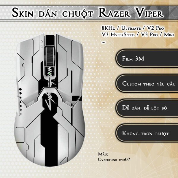 Skin dán chuột Razer Viper mẫu Cyberpunk cyb07