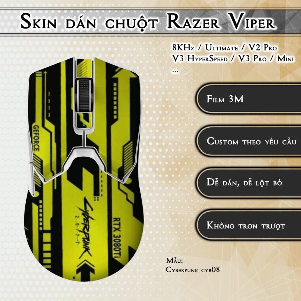 Skin dán chuột Razer Viper mẫu Cyberpunk cyb08