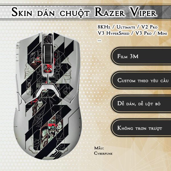 Skin dán chuột Razer Viper mẫu Cyberpunk