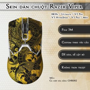 Skin dán chuột Razer Viper mẫu Cá chép hóa rồng CHR002