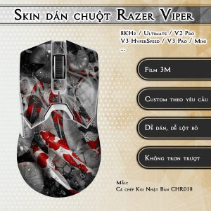 Skin dán chuột Razer Viper mẫu Cá chép Koi Nhật Bản CHR018