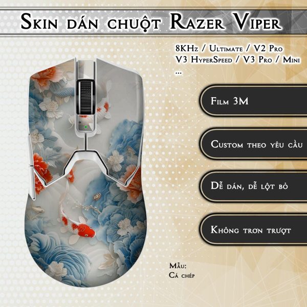 Skin dán chuột Razer Viper mẫu Cá chép