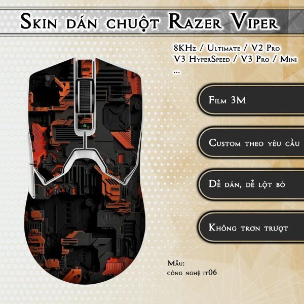 Skin dán chuột Razer Viper mẫu công nghệ it06