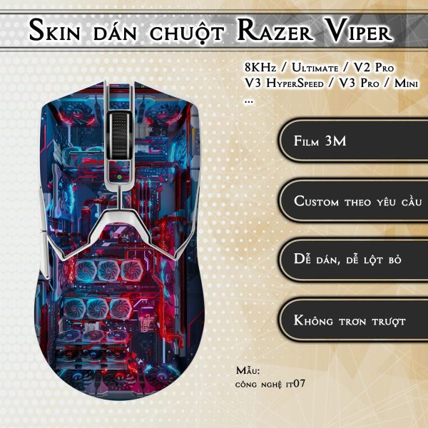 Skin dán chuột Razer Viper mẫu công nghệ it07