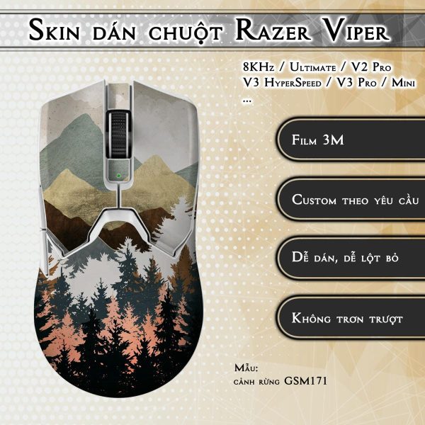 Skin dán chuột Razer Viper mẫu cảnh rừng GSM171