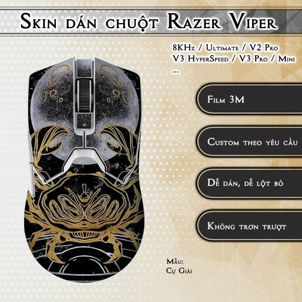 Skin dán chuột Razer Viper mẫu Cự Giải