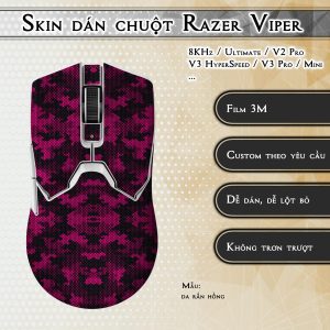 Skin dán chuột Razer Viper mẫu da rắn hồng