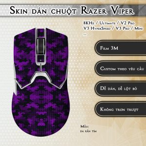 Skin dán chuột Razer Viper mẫu da rắn tím
