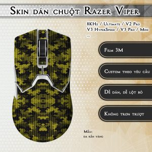 Skin dán chuột Razer Viper mẫu da rắn vàng