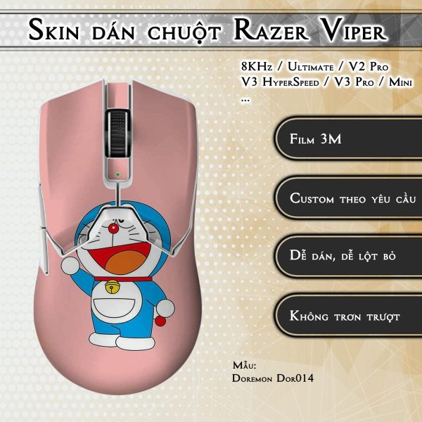 Skin dán chuột Razer Viper mẫu Doremon Dor014