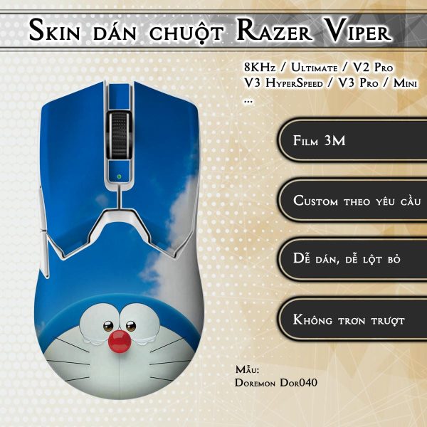 Skin dán chuột Razer Viper mẫu Doremon Dor040