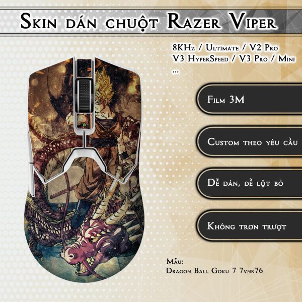 Skin dán chuột Razer Viper mẫu Dragon Ball Goku 7 7vnr76