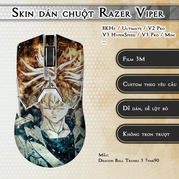 Skin dán chuột Razer Viper mẫu Dragon Ball Trunks 3 7vnr90