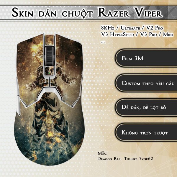 Skin dán chuột Razer Viper mẫu Dragon Ball Trunks 7vnr62