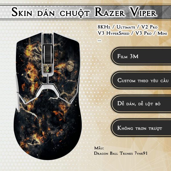Skin dán chuột Razer Viper mẫu Dragon Ball Trunks 7vnr91