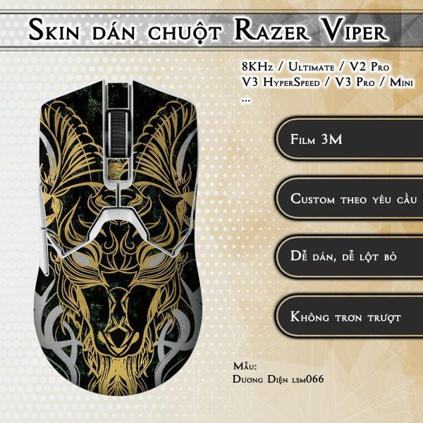Skin dán chuột Razer Viper mẫu Dương Diện lsm066