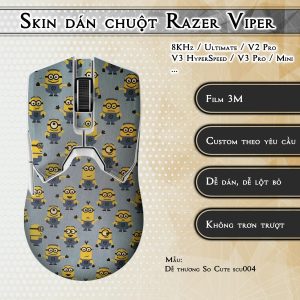 Skin dán chuột Razer Viper mẫu Dễ thương So Cute scu004