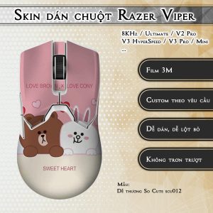 Skin dán chuột Razer Viper mẫu Dễ thương So Cute scu012