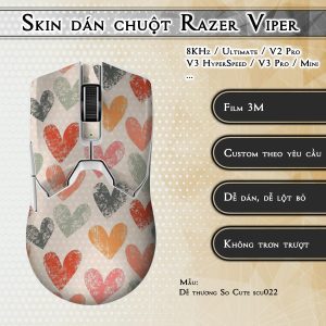 Skin dán chuột Razer Viper mẫu Dễ thương So Cute scu022