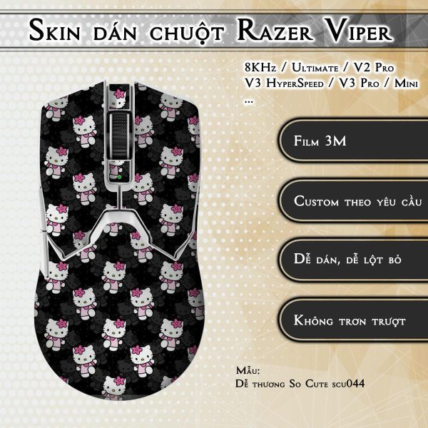 Skin dán chuột Razer Viper mẫu Dễ thương So Cute scu044