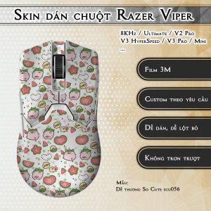 Skin dán chuột Razer Viper mẫu Dễ thương So Cute scu056