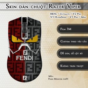Skin dán chuột Razer Viper mẫu Fendi Monster fen01