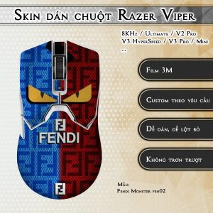 Skin dán chuột Razer Viper mẫu Fendi Monster fen02