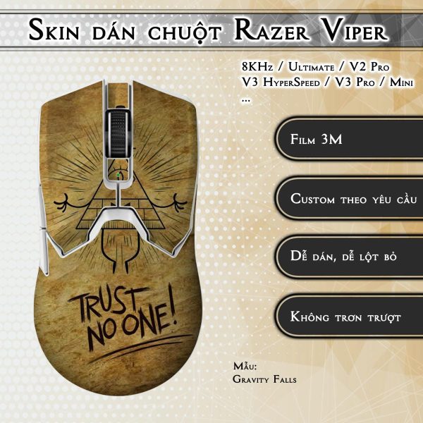 Skin dán chuột Razer Viper mẫu Gravity Falls