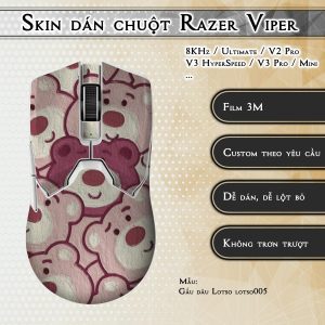 Skin dán chuột Razer Viper mẫu Gấu dâu Lotso lotso005