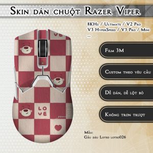 Skin dán chuột Razer Viper mẫu Gấu dâu Lotso lotso026