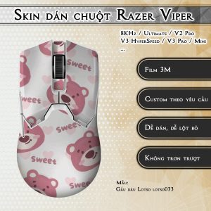 Skin dán chuột Razer Viper mẫu Gấu dâu Lotso lotso033