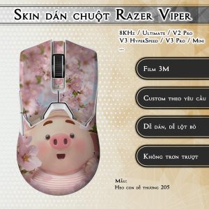 Skin dán chuột Razer Viper mẫu Heo con dễ thương 205