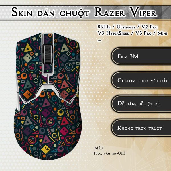 Skin dán chuột Razer Viper mẫu Hoa văn hov013