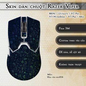 Skin dán chuột Razer Viper mẫu Hoa văn hov016