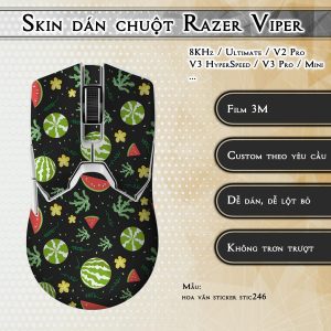 Skin dán chuột Razer Viper mẫu hoa văn sticker stic246
