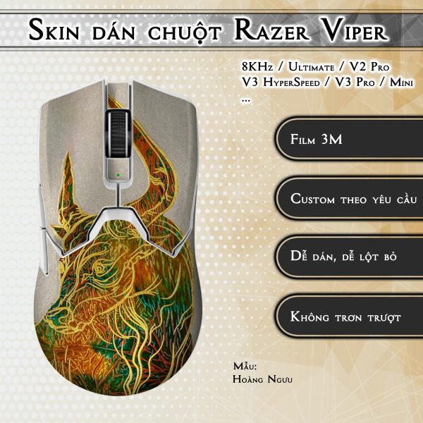 Skin dán chuột Razer Viper mẫu Hoàng Ngưu
