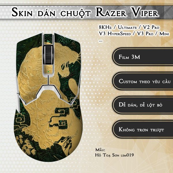 Skin dán chuột Razer Viper mẫu Hổ Toạ Sơn lsm019