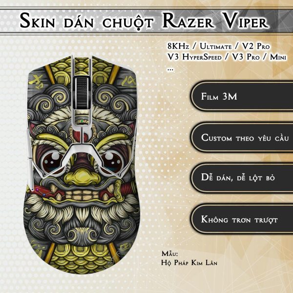 Skin dán chuột Razer Viper mẫu Hộ Pháp Kim Lân