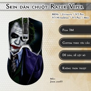 Skin dán chuột Razer Viper mẫu Joker joke03